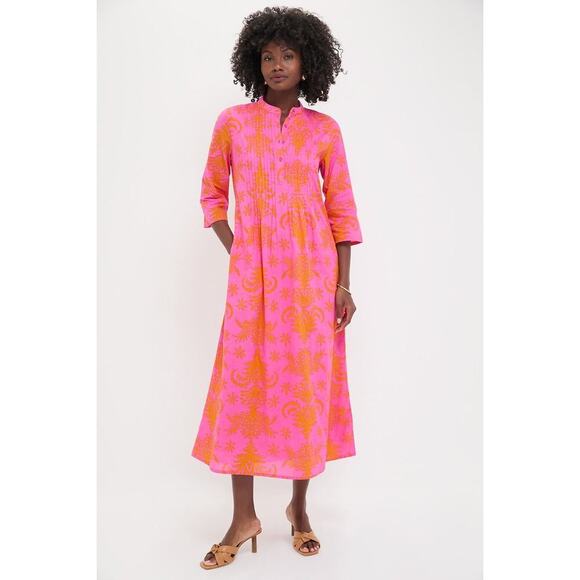 Tuckernuck Dresses & Skirts - NIMO WITH LOVE Pink Palm Woodruff Embroidered Dress Size L NWT Retail $318